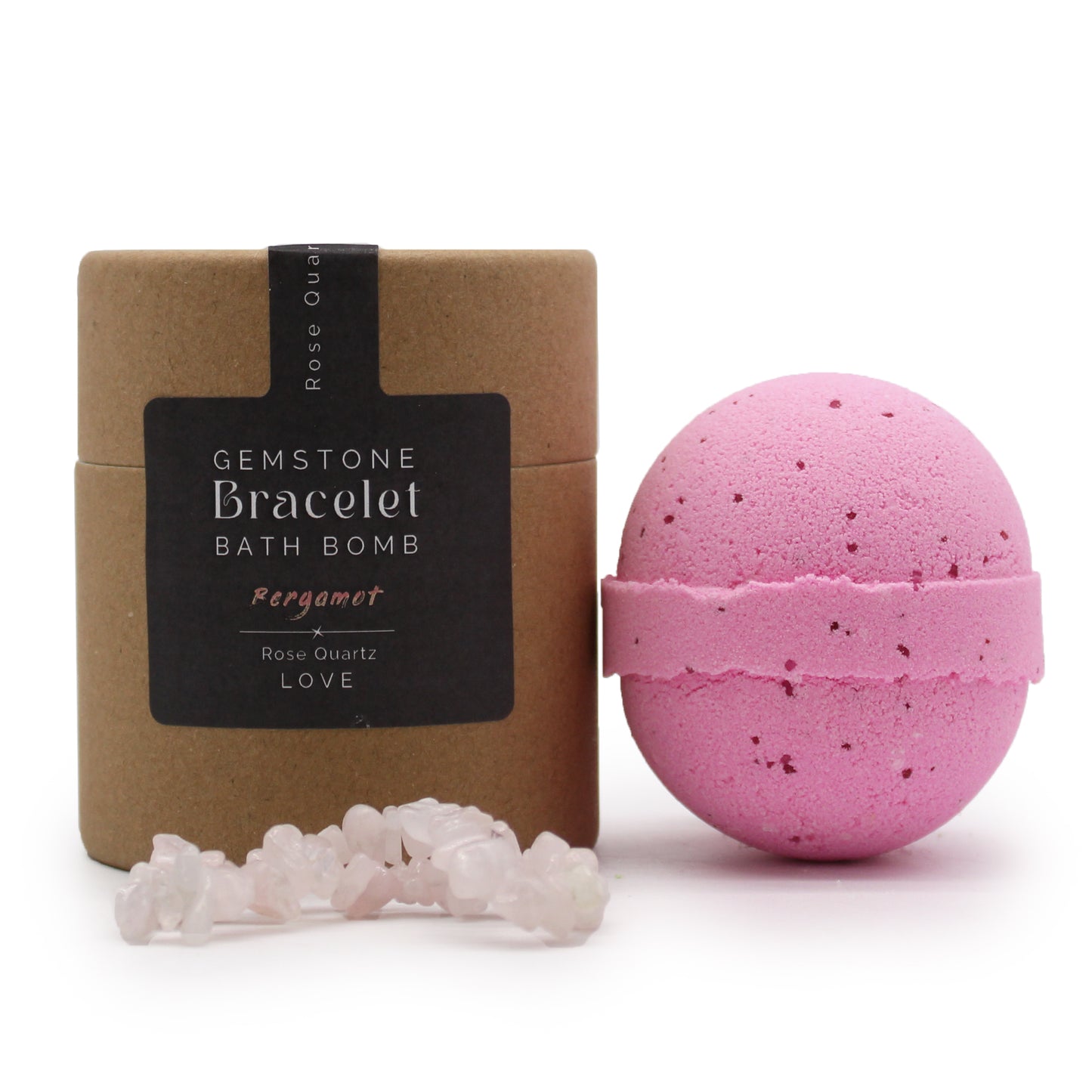 Rose Quartz Gemstone Bracelet Bath Bomb (Bergamot)