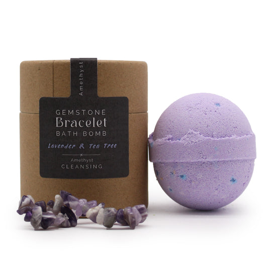 Amethyst Gemstone Bracelet Bath Bomb (Lavender & Tea Tree)