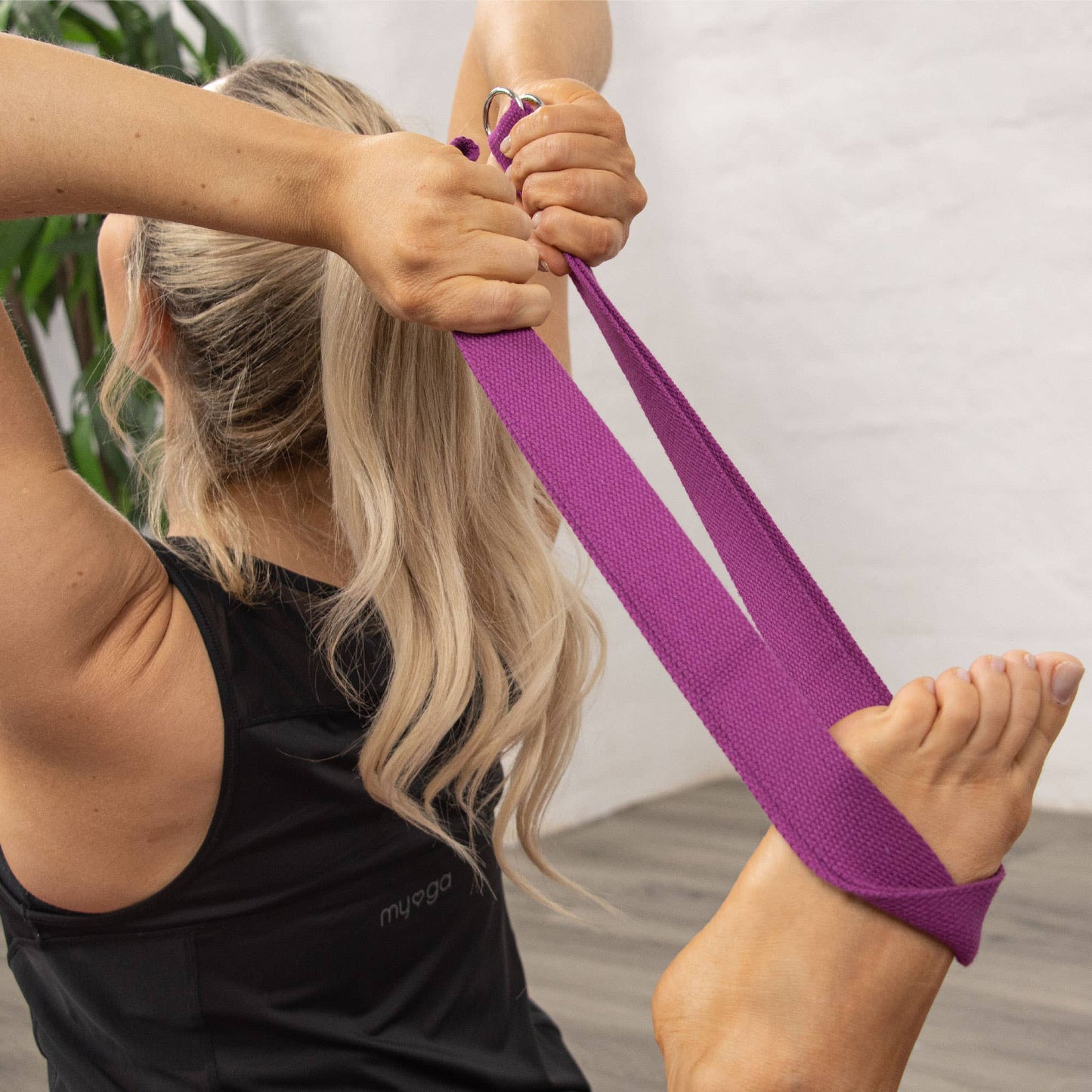 2 in 1 Yoga Belt & Slings: Black