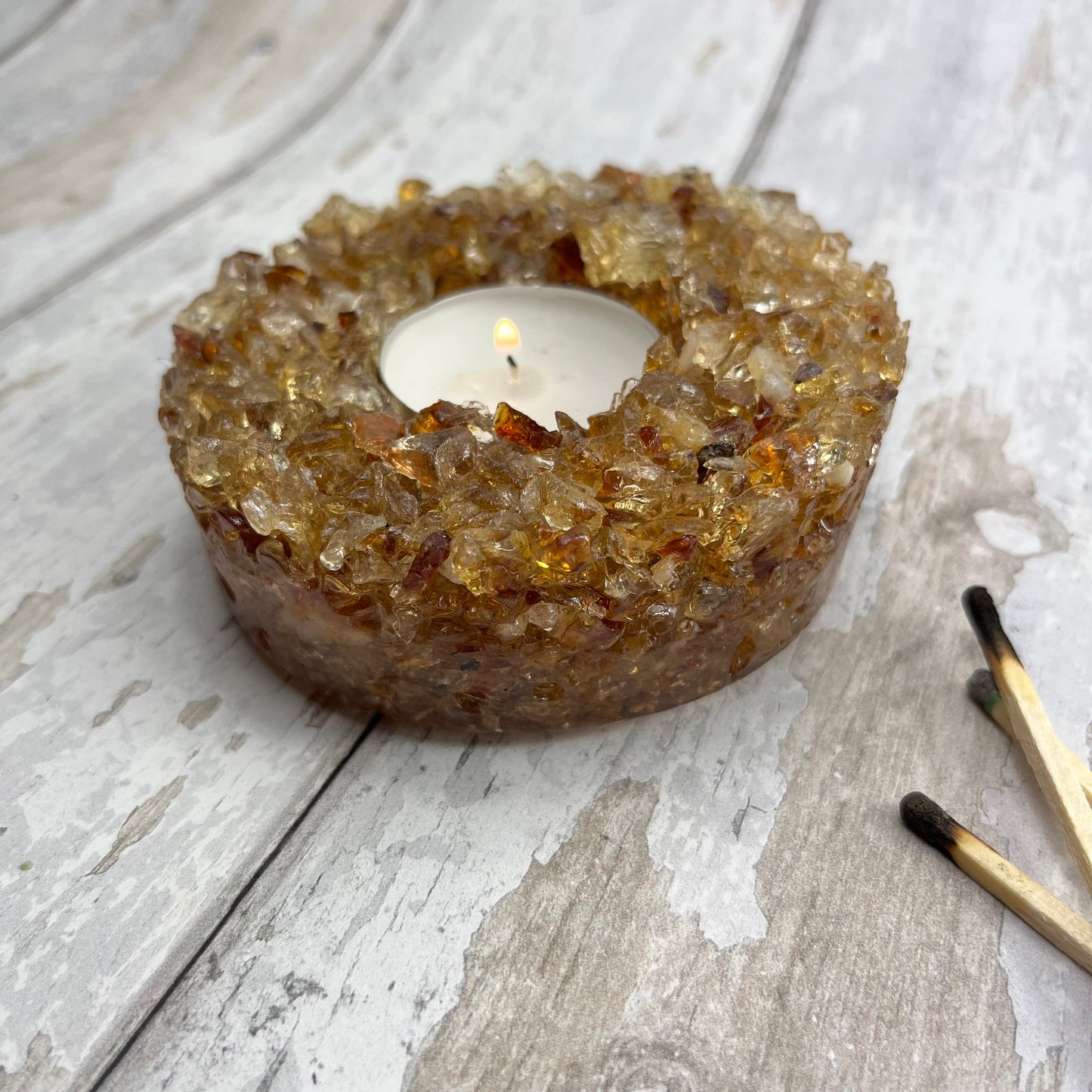 Citrine Chip Tea Light Holder