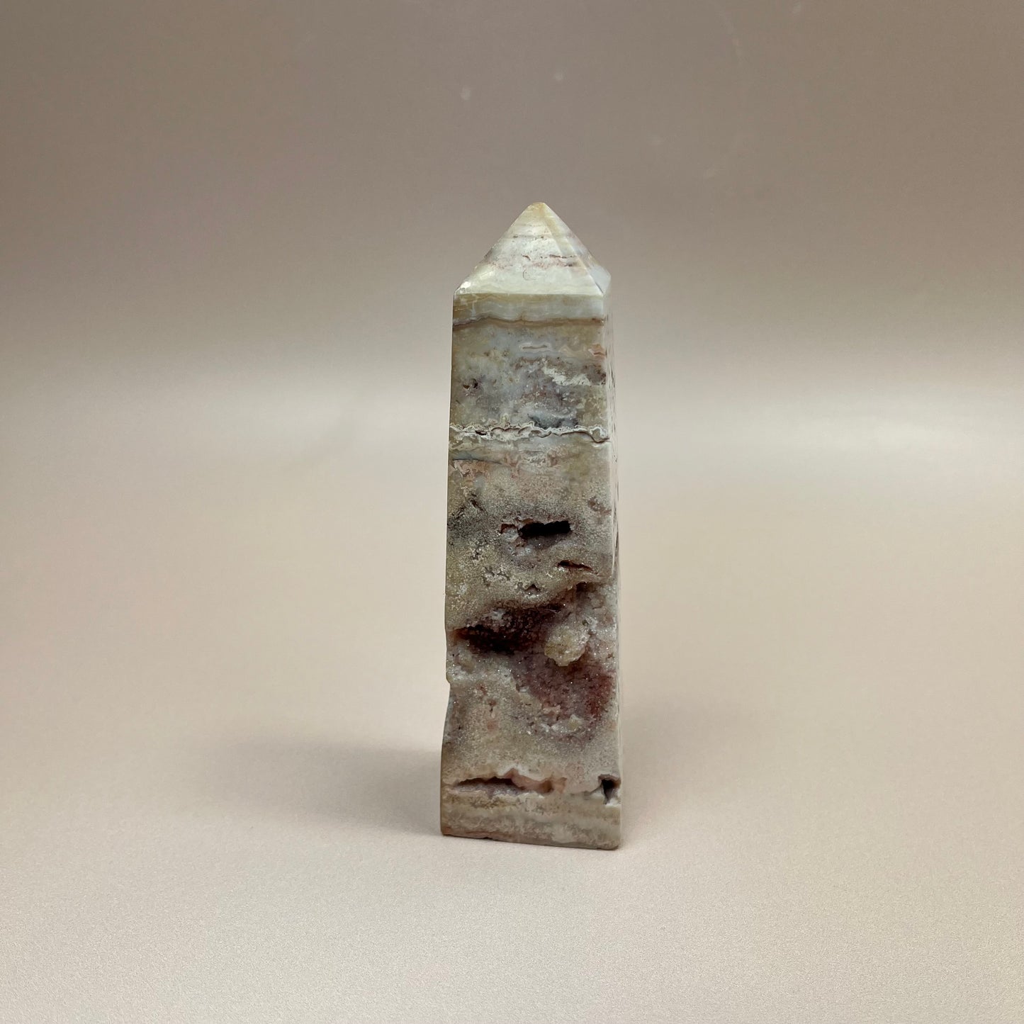 Crazy Lace Agate Druzy Obelisk