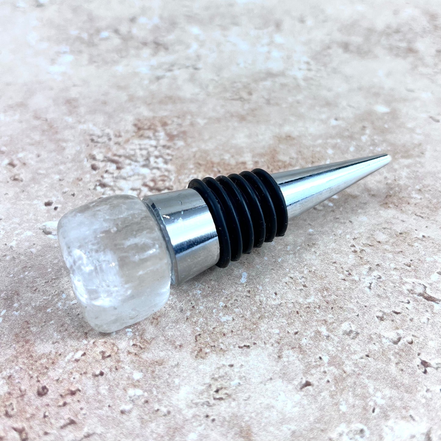 Clear Quartz Wine Stopper