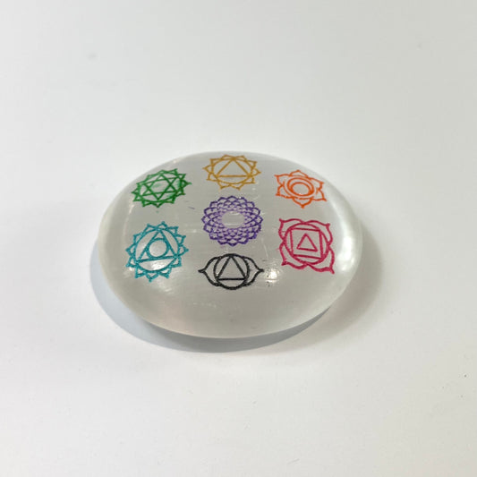 Selenite Chakra Palmstone