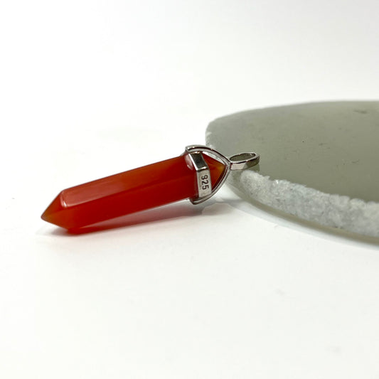Carnelian Double Point Pendant Sterling Silver (925)