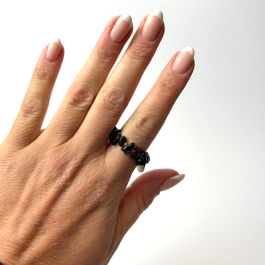 Obsidian Chip Ring