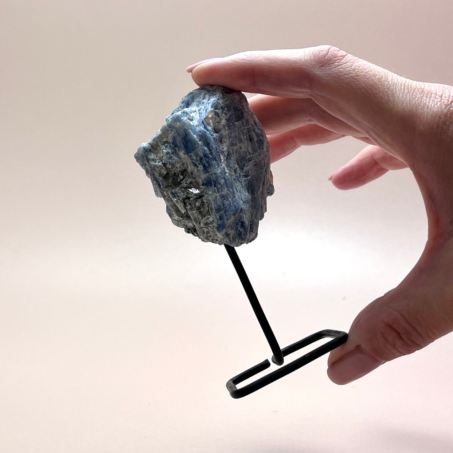 Raw Blue Kyanite Piece On Stand