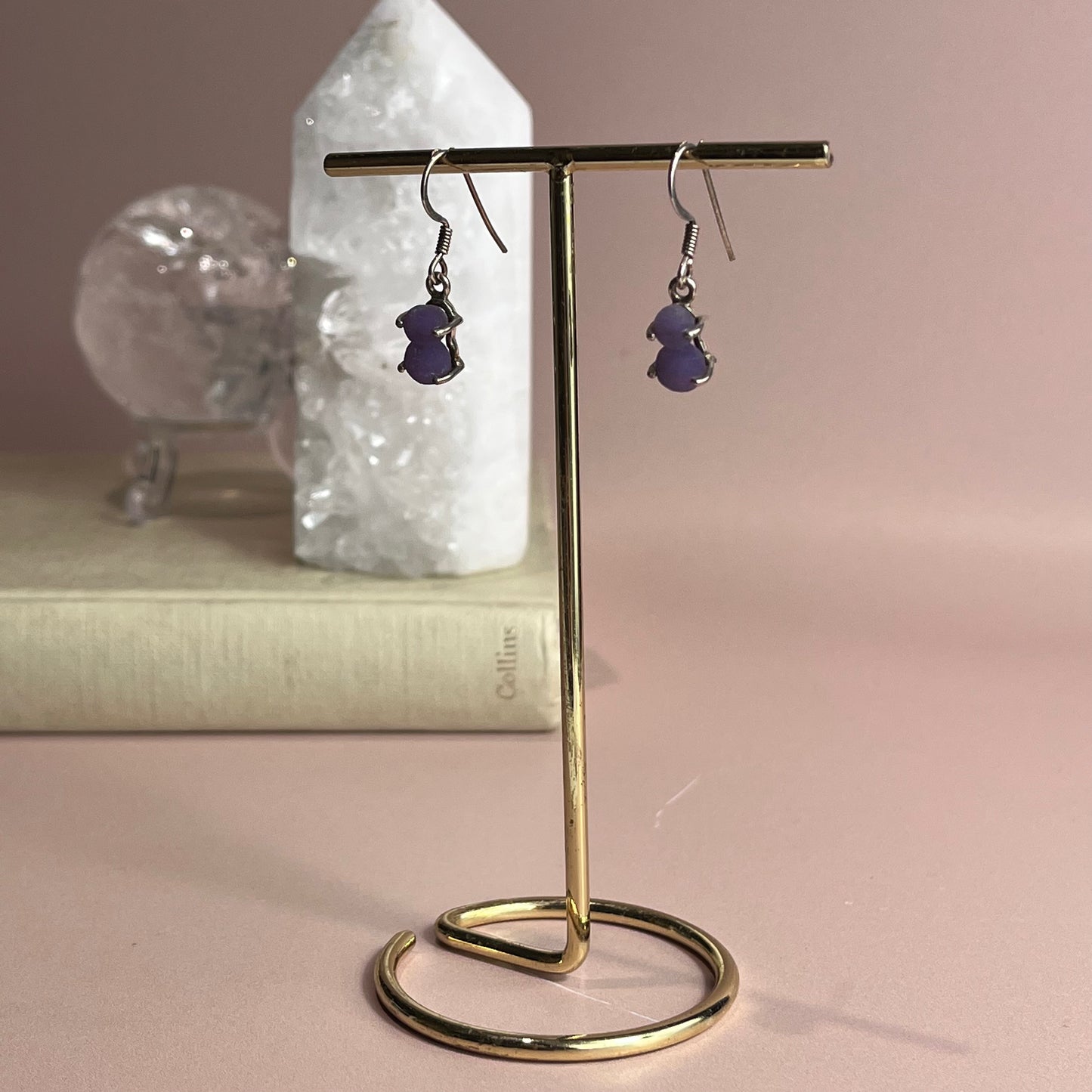 Grape Agate Sterling Silver Earrings