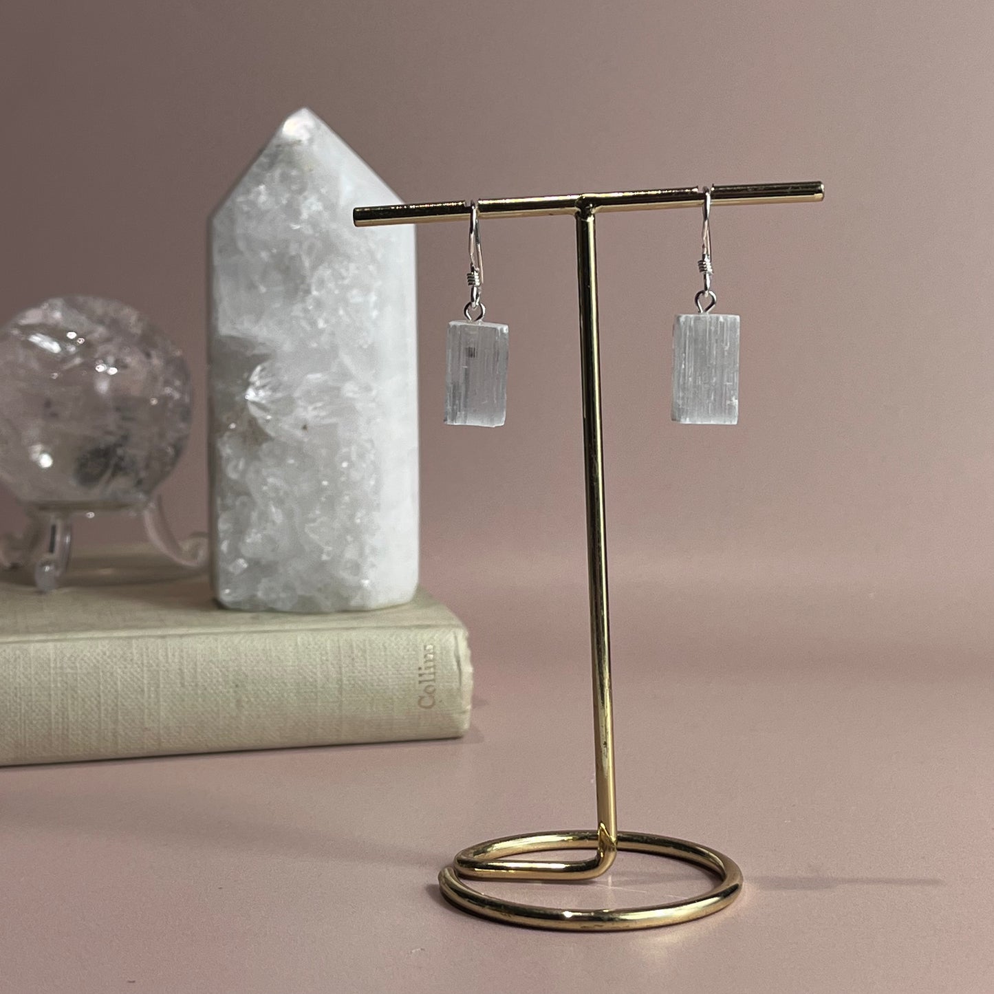 Selenite Rough Earrings