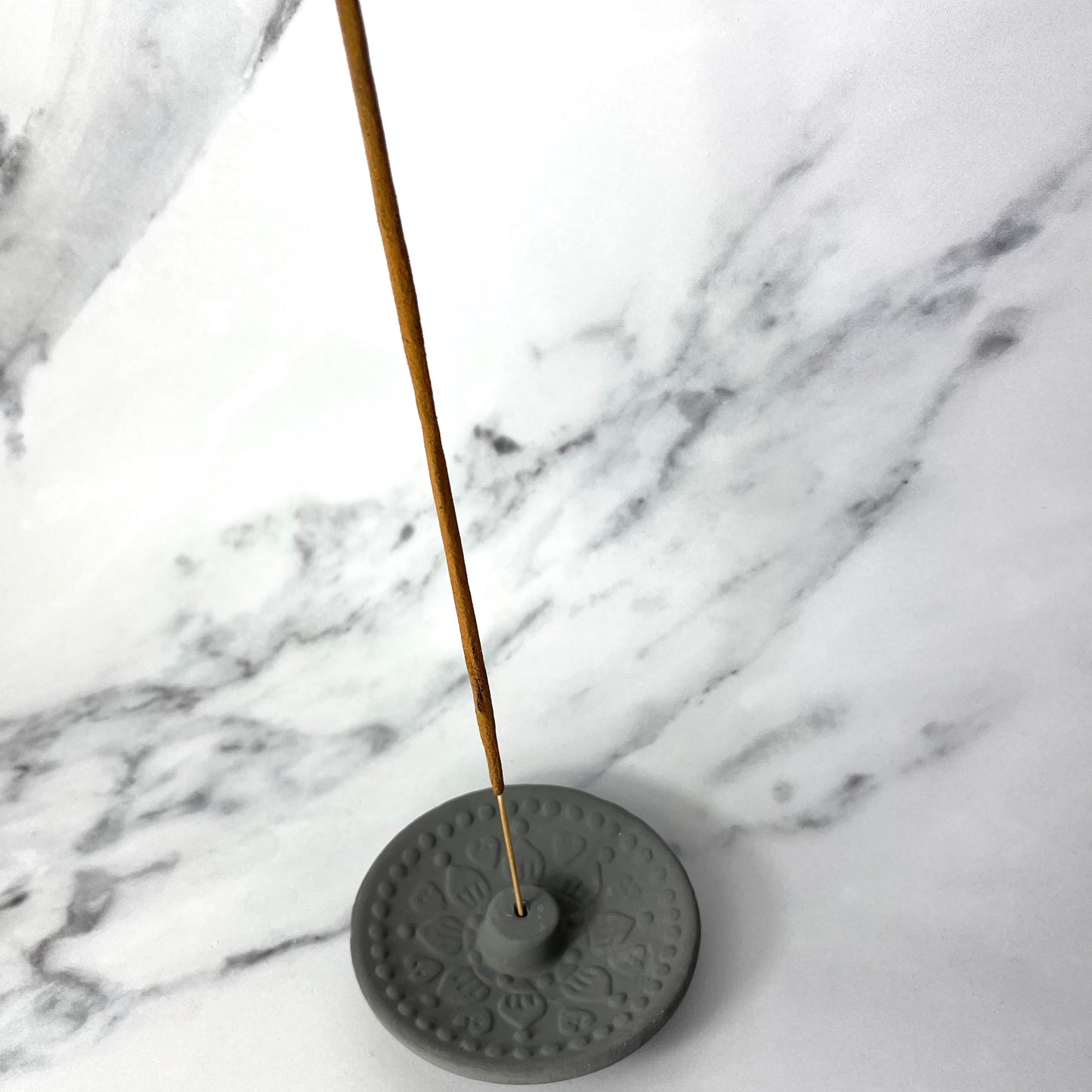 Grey Mandala Terracotta Incense Dish