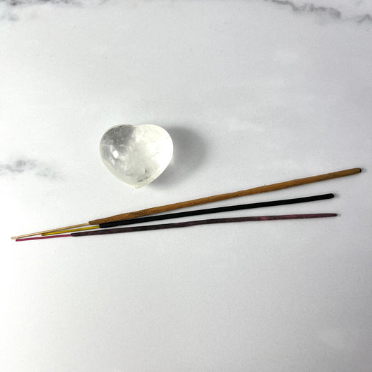 Quartz Heart Incense Holder