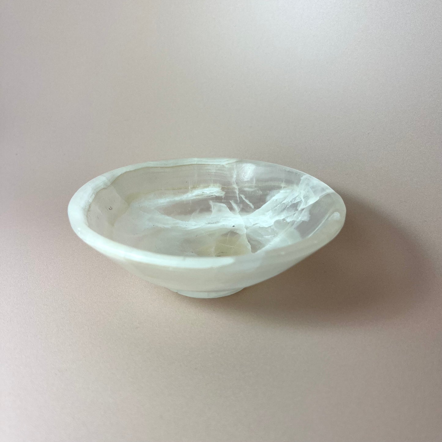 White Aragonite Bowl