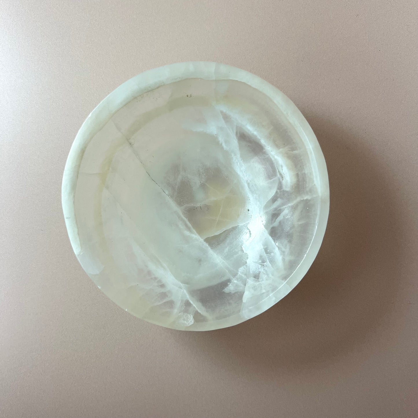 White Aragonite Bowl