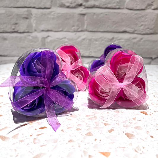 Soap Flower Heart Box - Lavender Roses