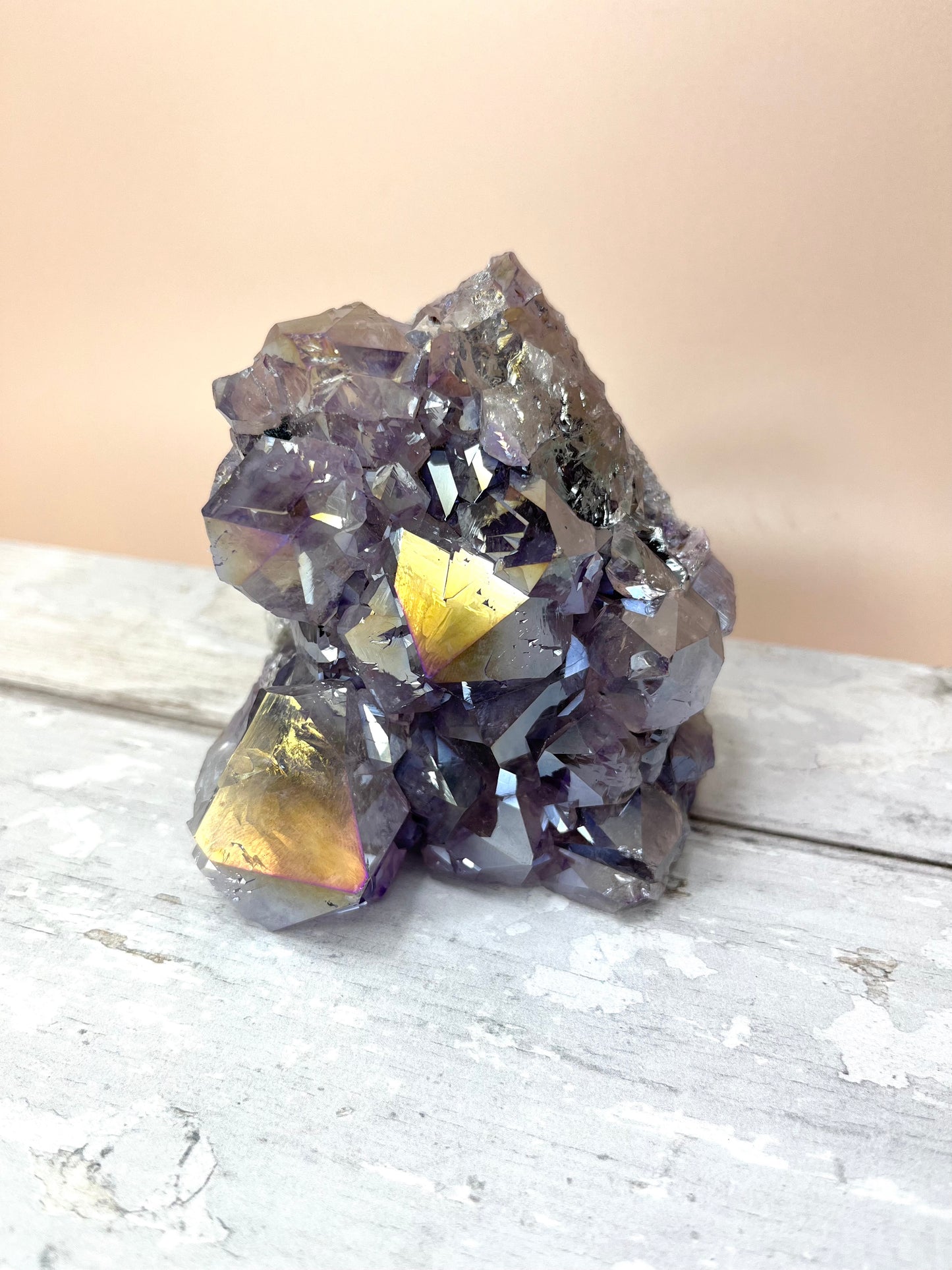 Aura Amethyst Cut Based Cluster