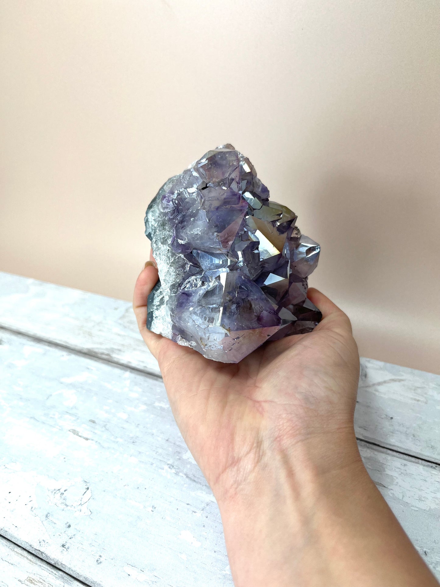 Aura Amethyst Cut Based Cluster