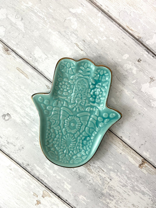 Hamsa Hand Trinket & Crystal Dish