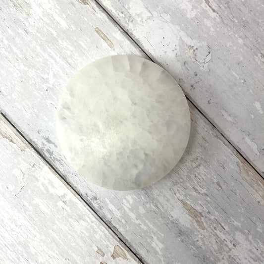 Selenite Round Charging Plate