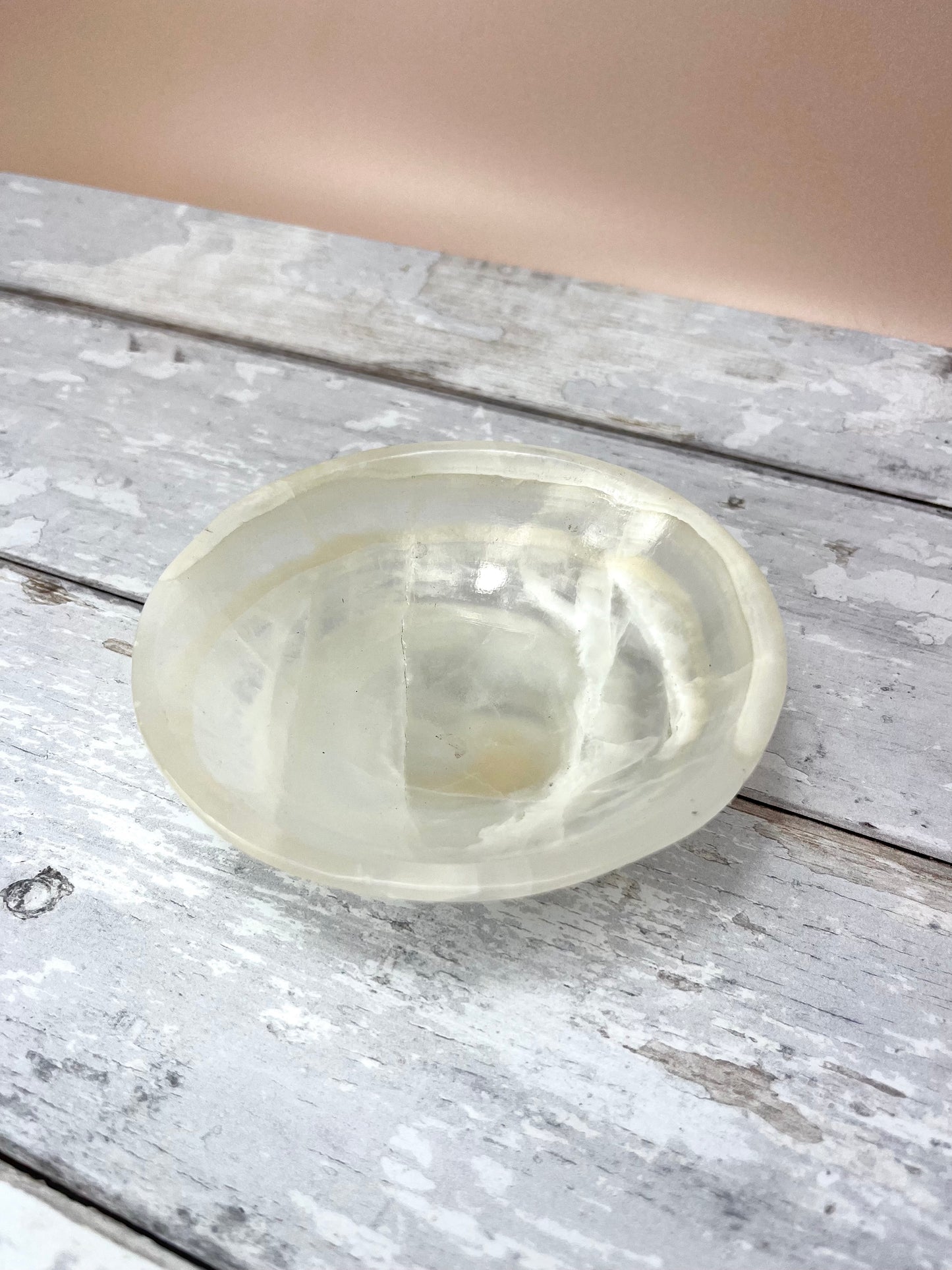 White Aragonite Bowl