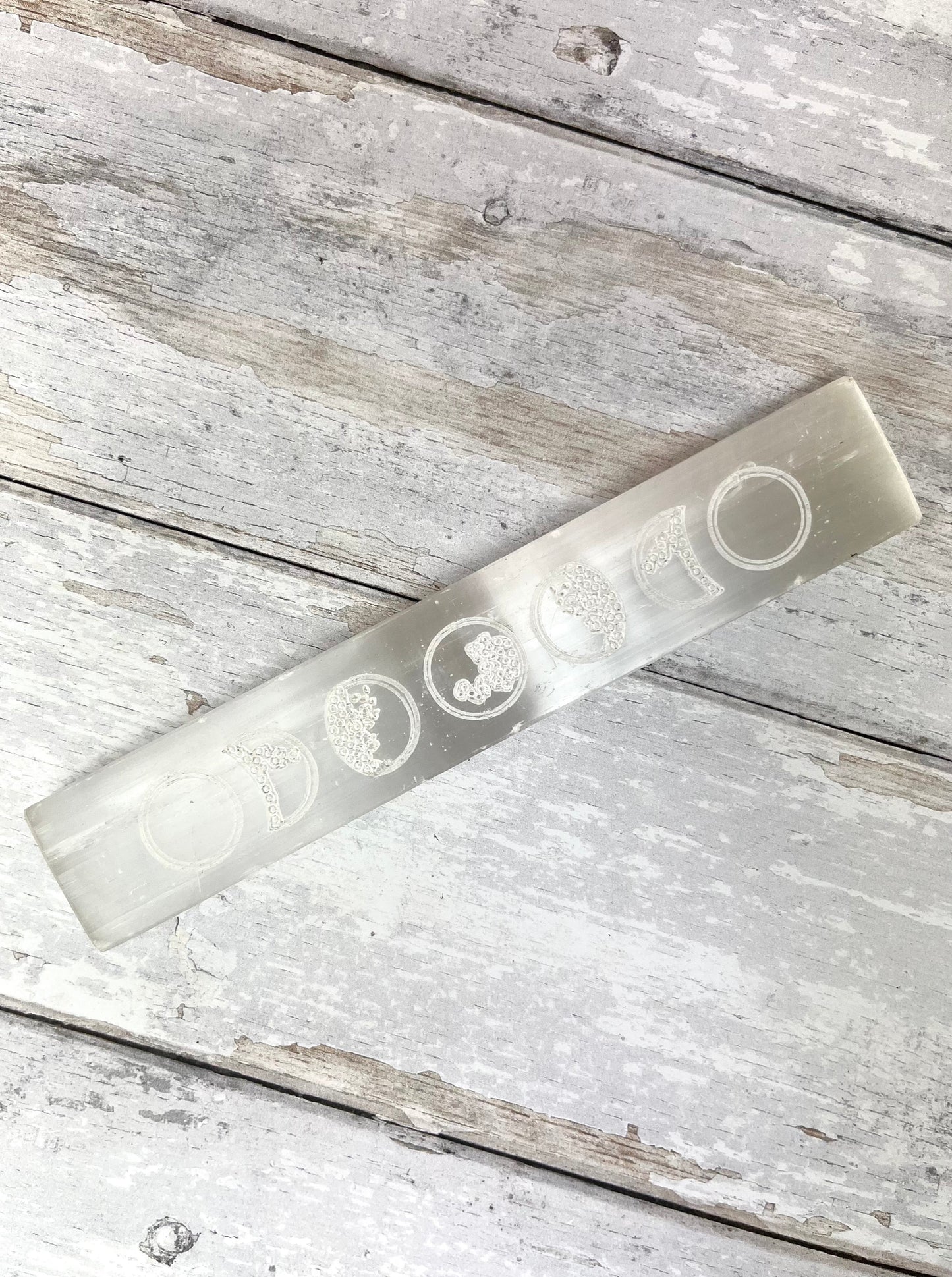 Selenite Moon Charging Ruler