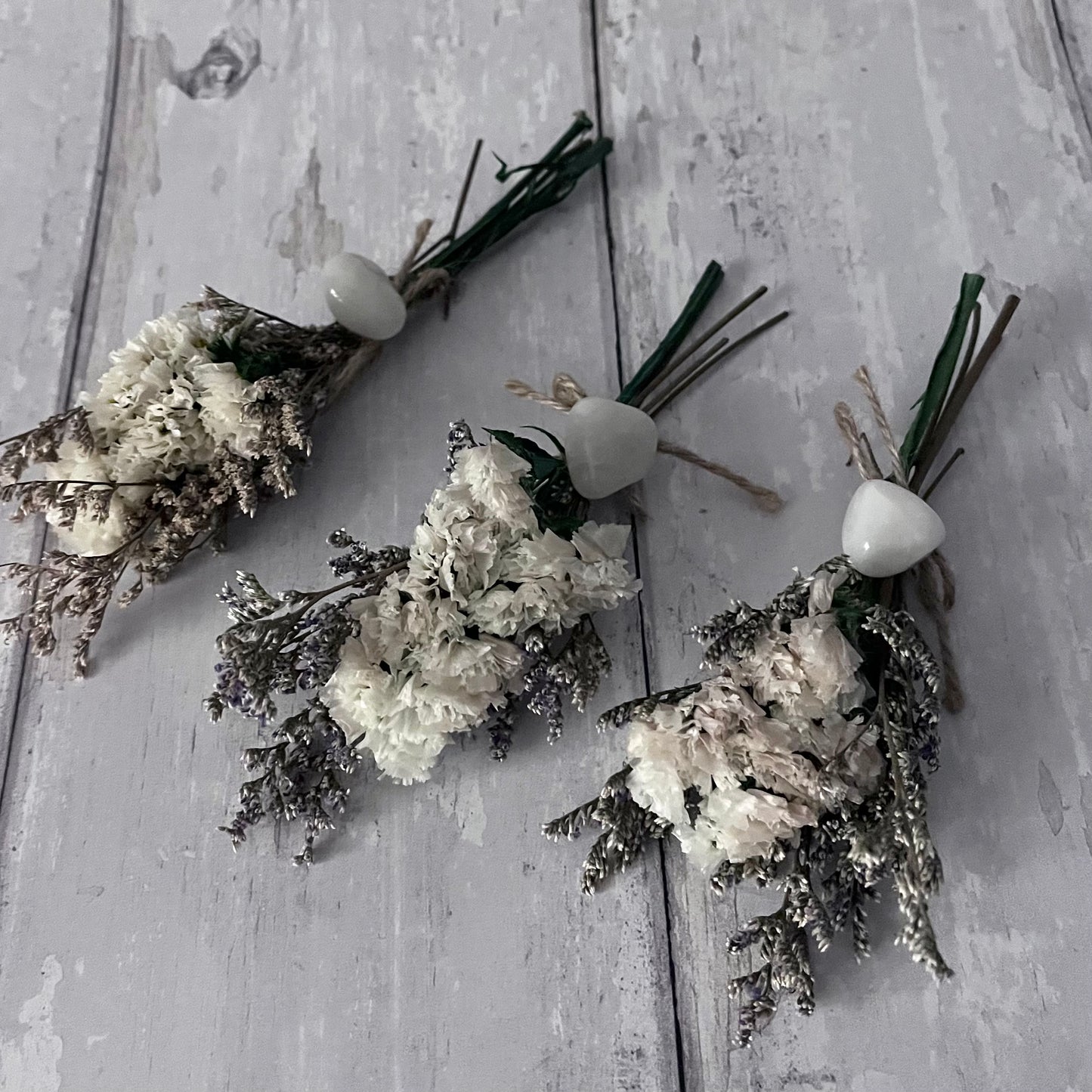 Mini Dried Flowers With Clear Quartz