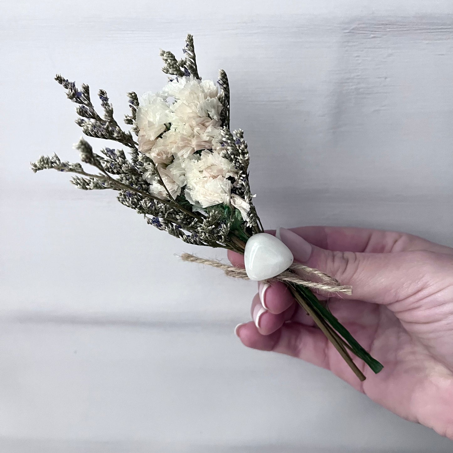 Mini Dried Flowers With Clear Quartz