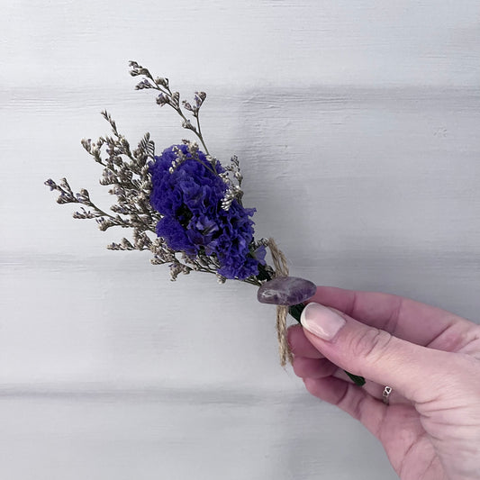 Mini Dried Flowers With Amethyst