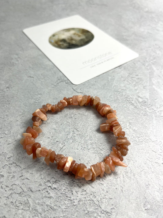 Peach Moonstone Chip Bracelet