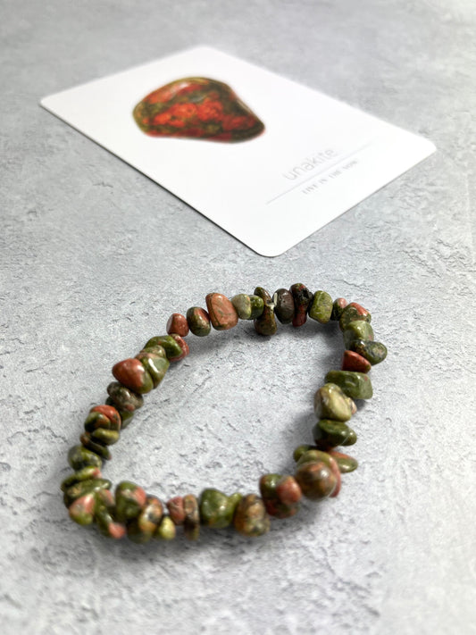Unakite Chip Bracelet