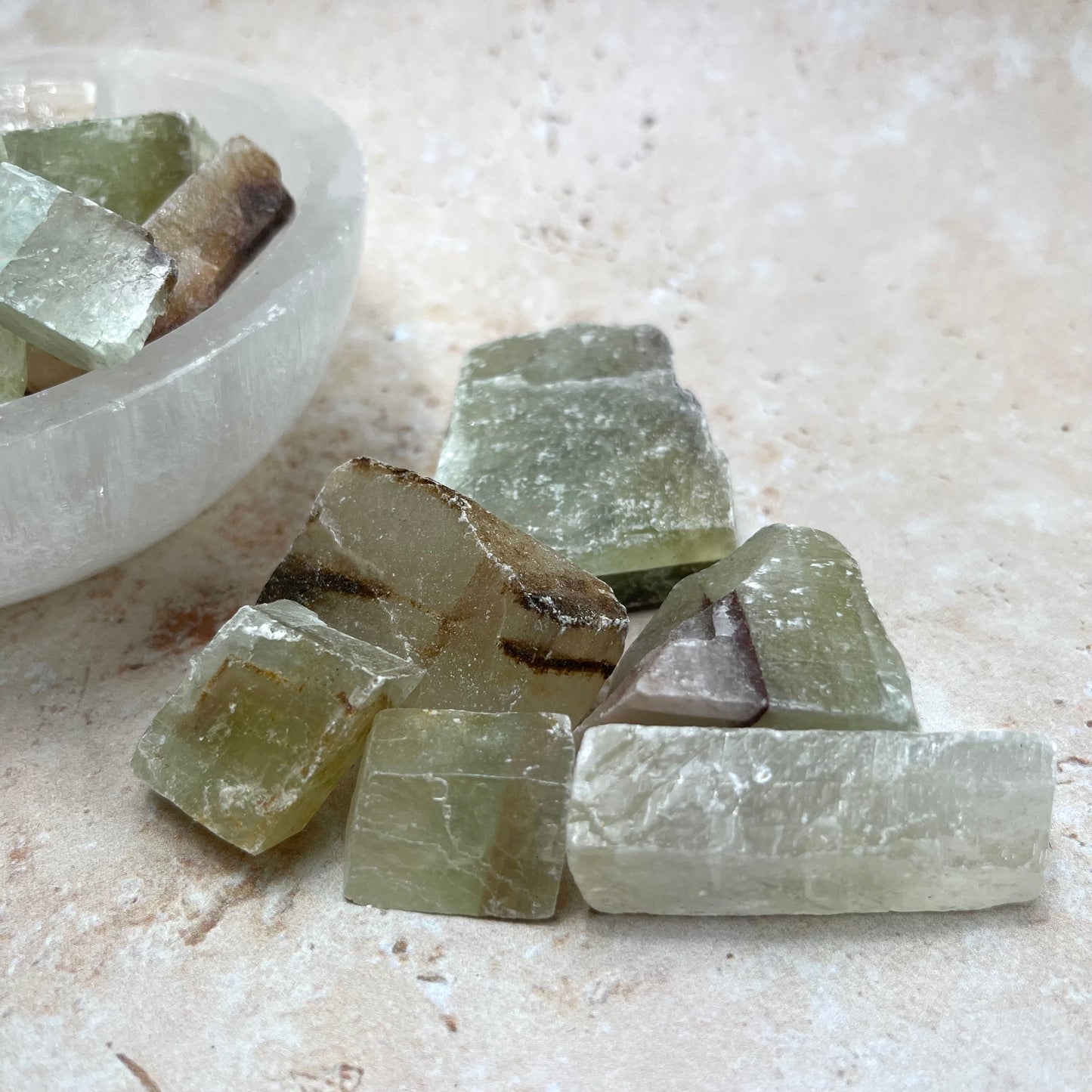 Green Calcite Rough Piece