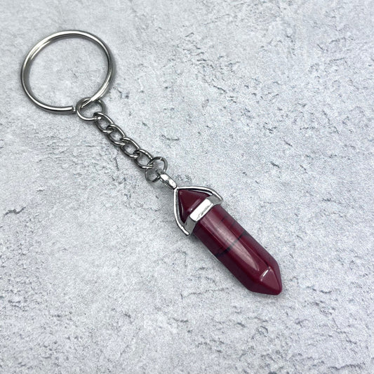Red Jasper Double Point Keyring