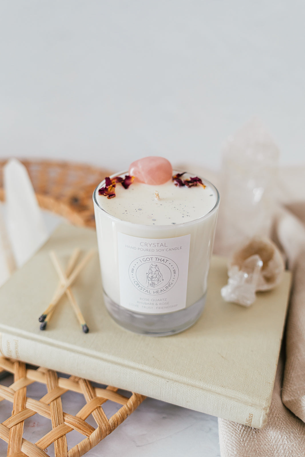 Classic Rose Quartz - Rose and Rhubarb Candle