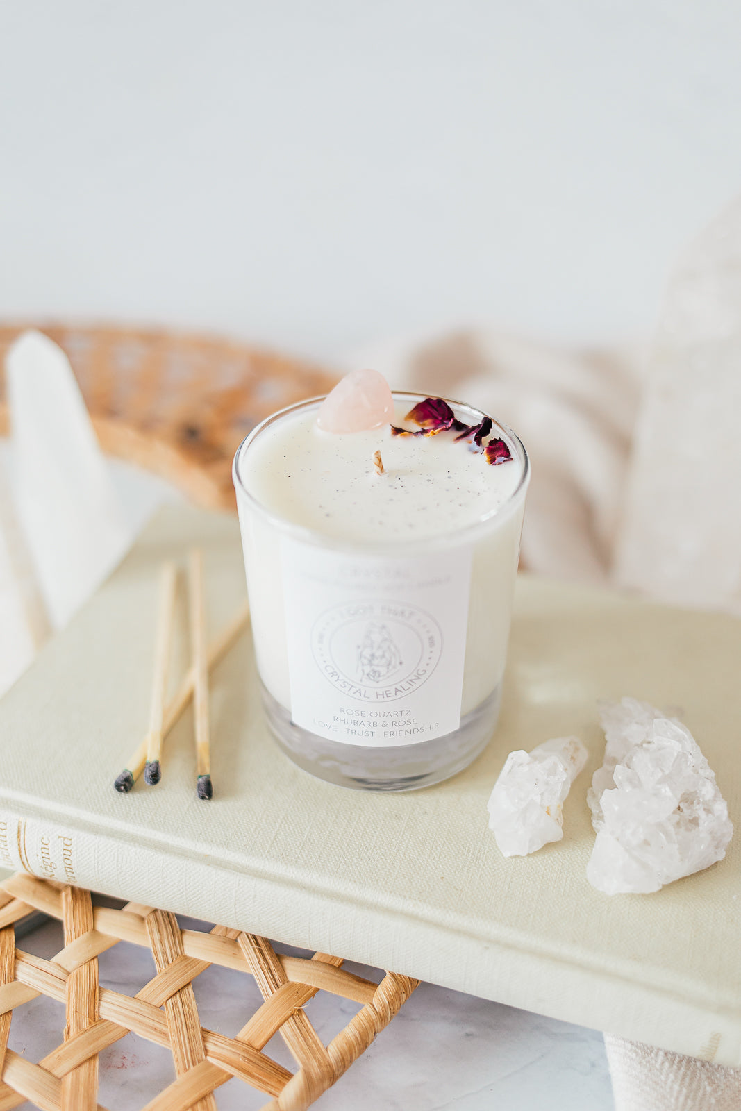 Classic Rose Quartz - Rose and Rhubarb Candle