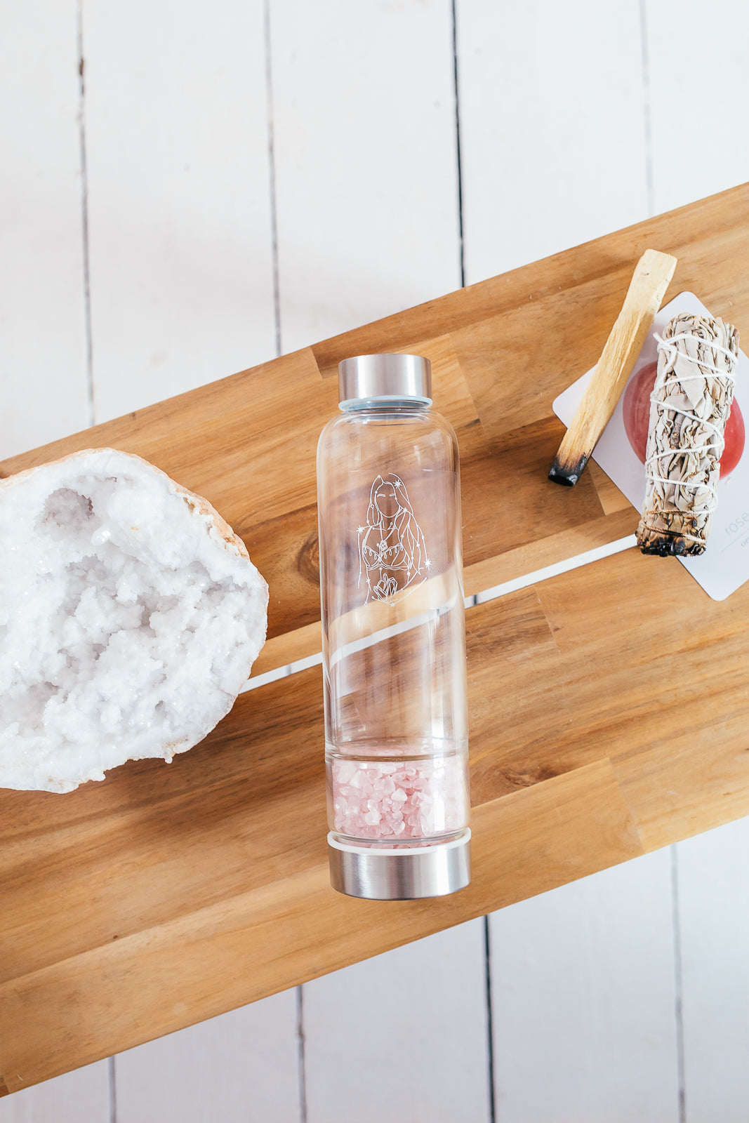 Crystal Water Bottle - Heart Chakra