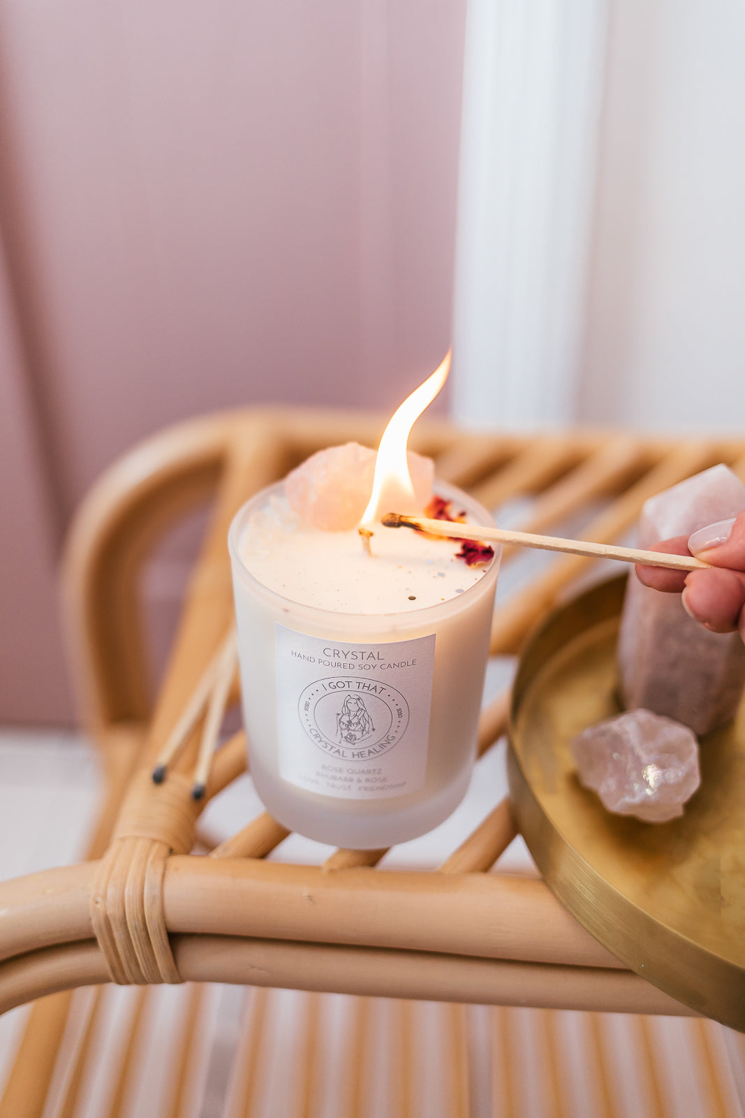 Luxury Rose Quartz - Rhubarb & Rose - Large