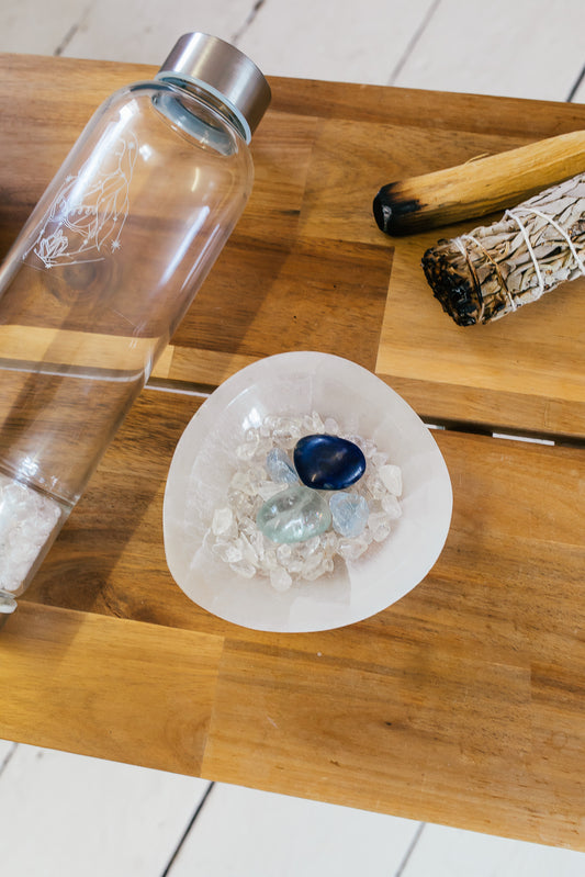 Crystal Water Bottle - Throat Chakra
