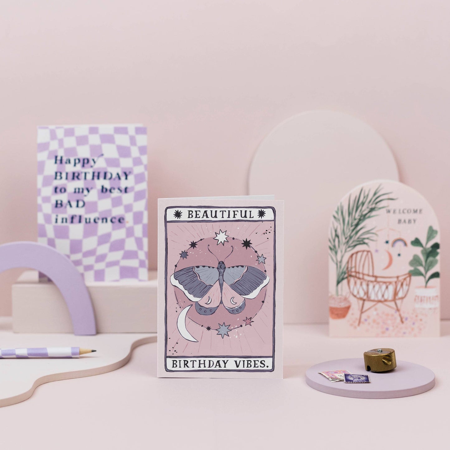 Moth Birthday Vibes Card | Birthday Card | Tarot Cards