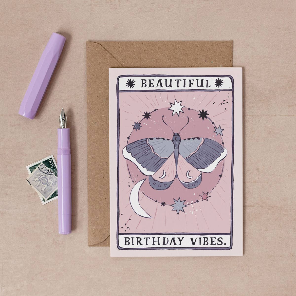 Moth Birthday Vibes Card | Birthday Card | Tarot Cards