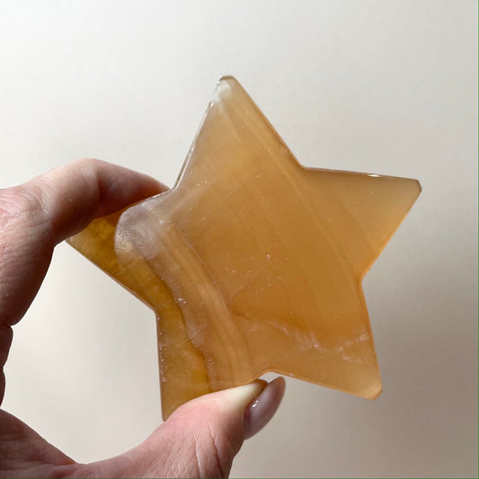 Honey Calcite Star