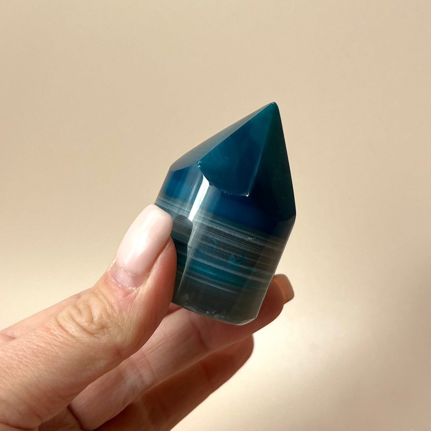 Enhanced Blue Agate Cylinder Point