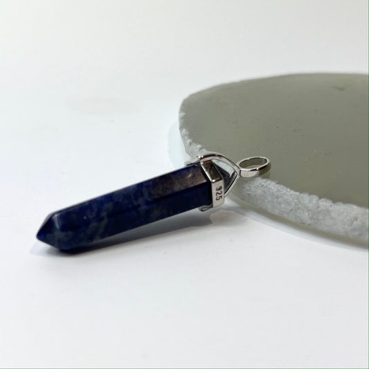 Sodalite Double Point Pendant (925 Sterling silver)