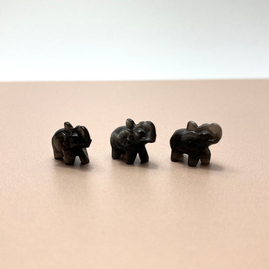 Mini Obsidian Elephant