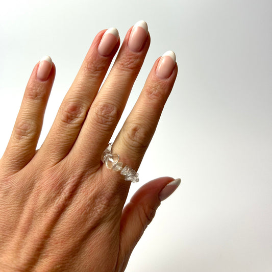 Clear Quartz Chip Ring