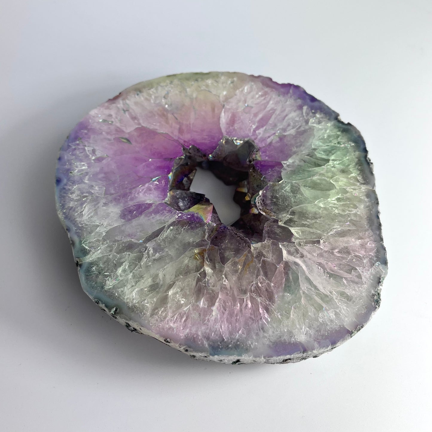 Amethyst Aura Ring On Stand