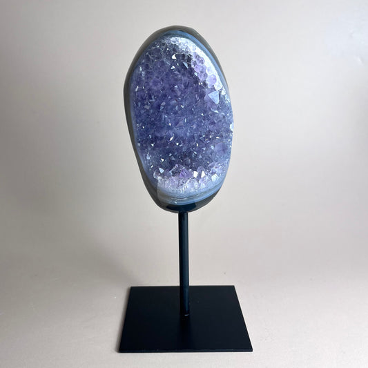 Amethyst Cluster on Metal Stand