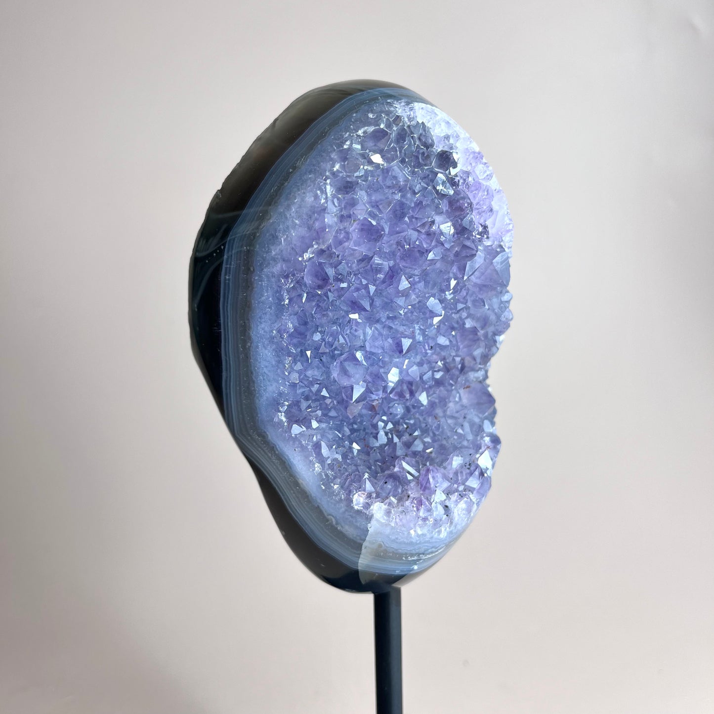 Amethyst Cluster on Metal Stand