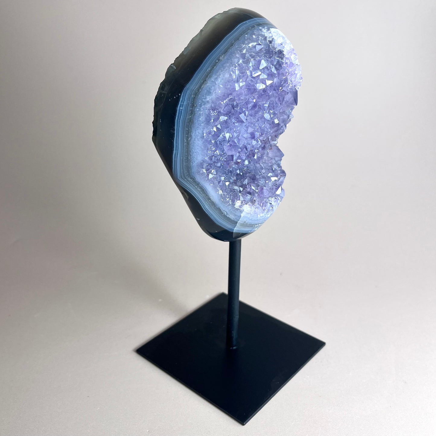 Amethyst Cluster on Metal Stand