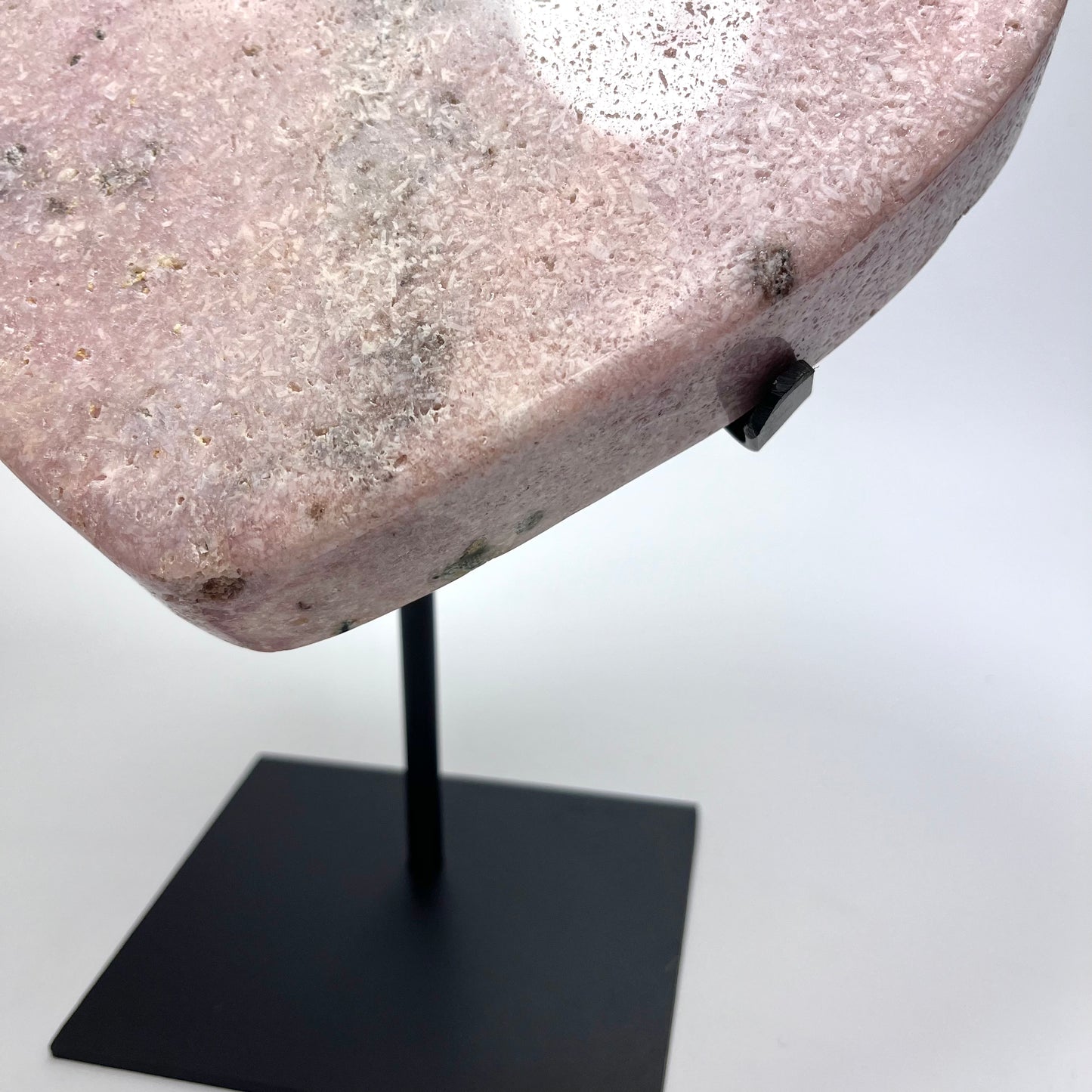 Large Pink Amethyst Heart On Stand