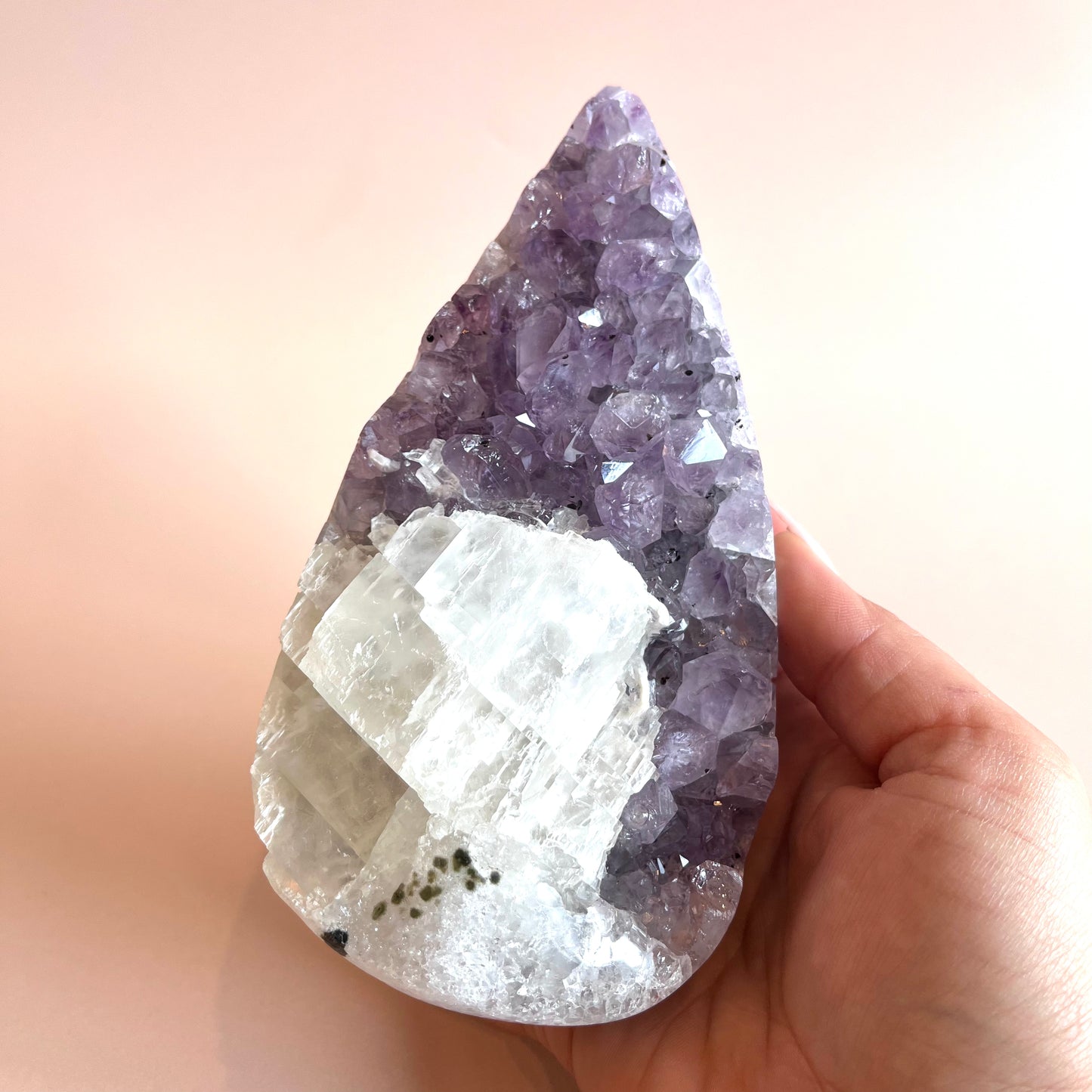 Amethyst with Calcite Teardrop