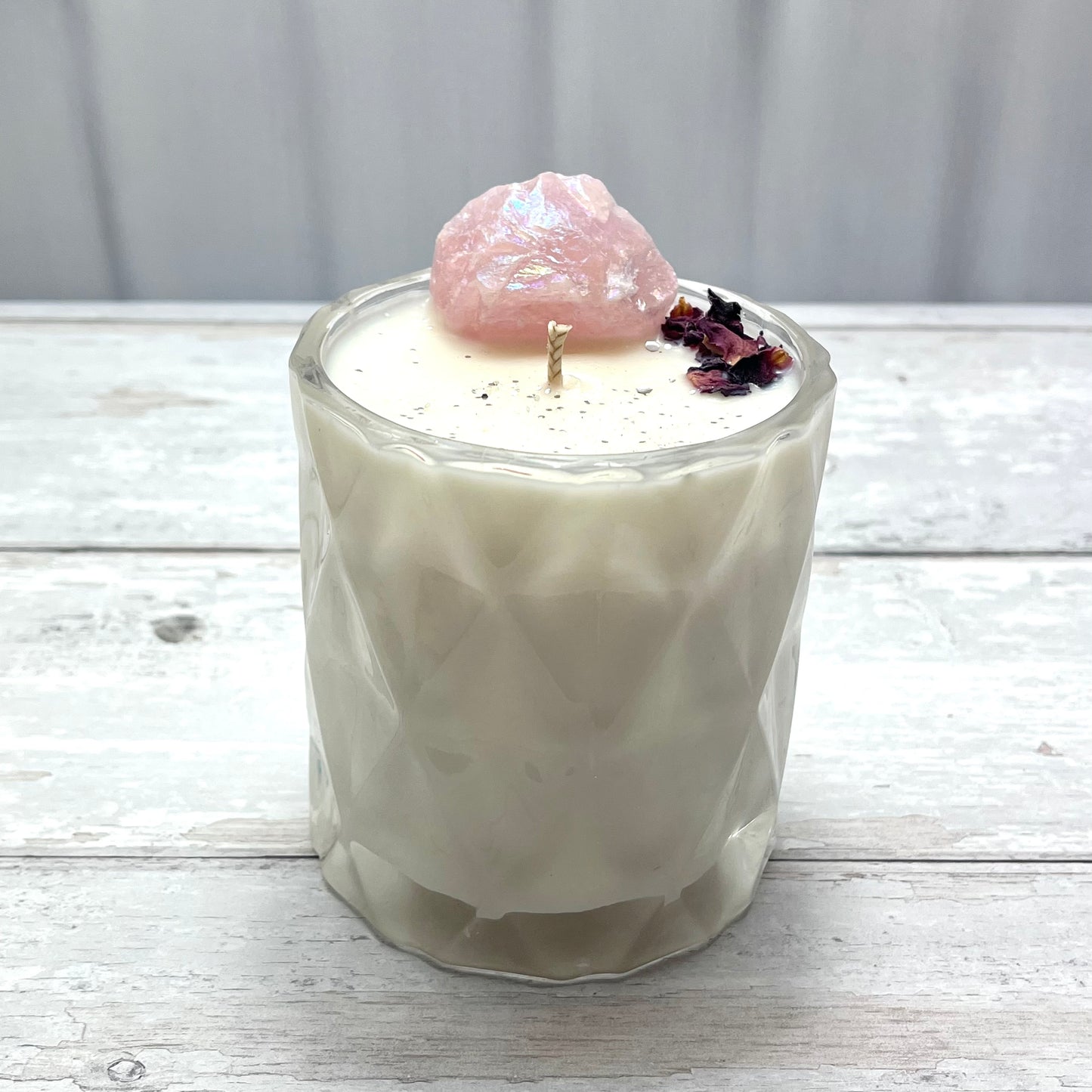 Luxury Rose Quartz - Rhubarb & Rose - Large Glacier Container