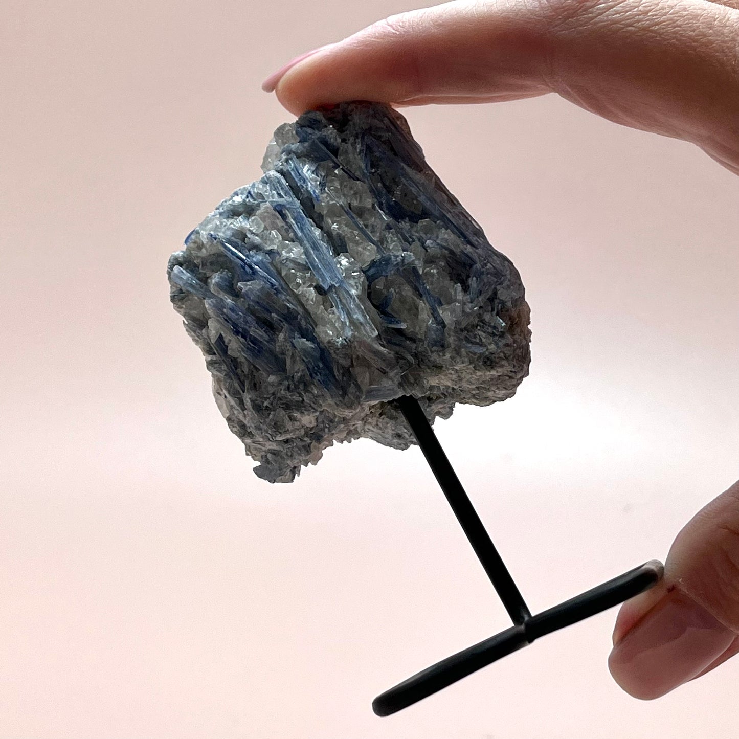 Raw Blue Kyanite Piece On Stand